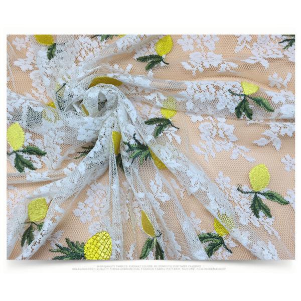 2018 Summer Newest Style Pineapple Embroidery Fabric 140cm wide for wedding dress