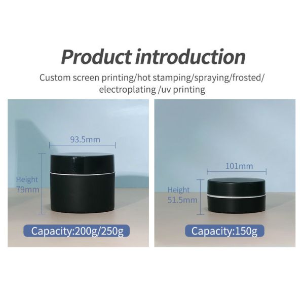 5oz 8oz Wide Mouth Cosmetic PP Cream Jars 150g 200g 250g Plastic Matte Colored Hair Mask Body Butter Jar with Logo