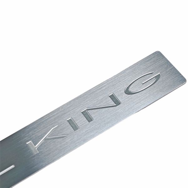 Custom Stainless Steel Etched Nameplate With Natural Material Finish