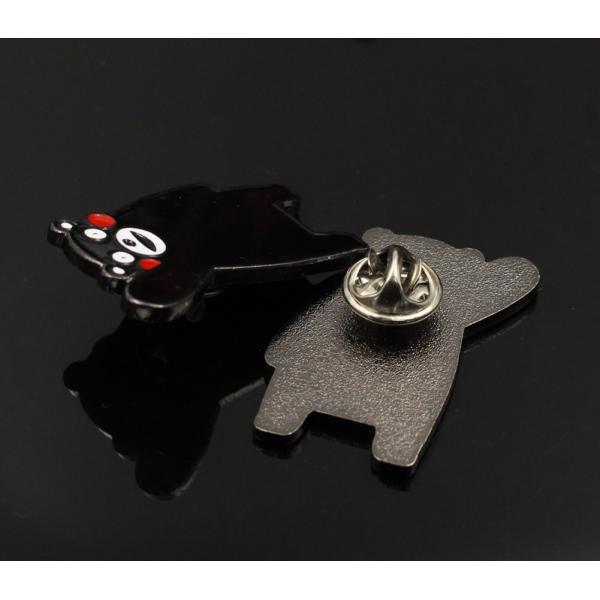 Customized metal zinc alloy black nickel paint student company animal bear brooch pin badge cartoon metal badge logo