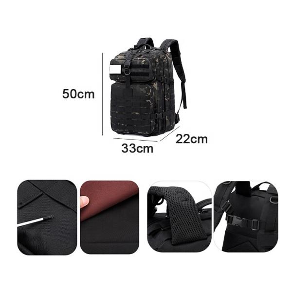Sac à dos tactique imperméable à l' eau pour l' extérieur 45L Sac à dos Oxford pour la randonnée en montagne