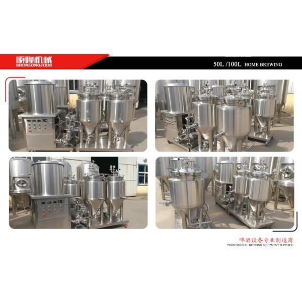 100L Beer Brewing Equipment , Pilot Brewery SS 304 Home Brewing Equipment