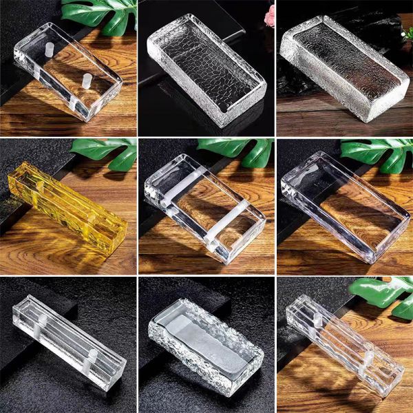 Transparent Square Solid Glass Block, Moisture-Proof Crystal Glass Partition Brick