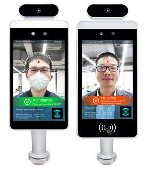 8 Inch Smart Pass System Face/Body Temperature Detect Desktop Standing Android Monitor Support Wiegand Protocal