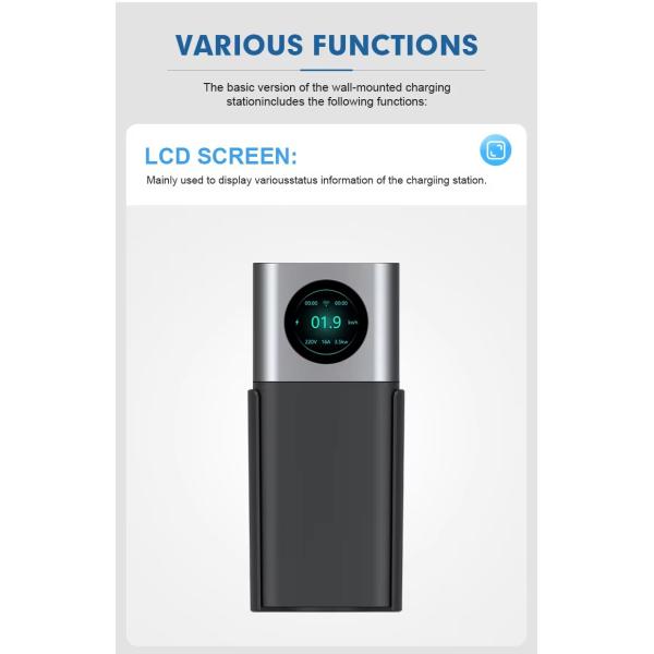 Station de recharge pour véhicules électriques de type 2 de 7 kW montée sur le mur Certifié CE
