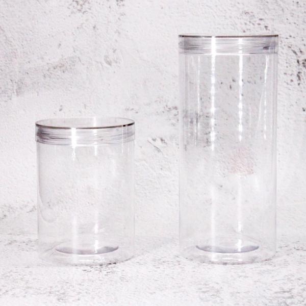 Transparent Pet Plastic Round Jars With Aluminum Alloy Sealed Cap Custom 500ml Plastic Jars of Peanuts or Grains