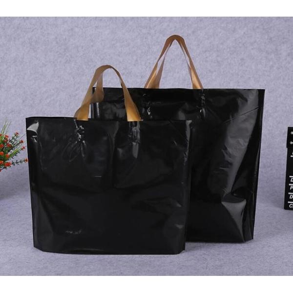 Rope shopping die cut handle tote bag plastic bag soft loop handle bag,Bottom Gusset Soft Loop Handle Food Plastic Bag w