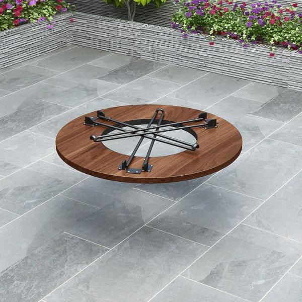 60x45CM Foldable Multifunction Camping BBQ Grill Outdoor Picnic Round Folding Table with Customized Logo