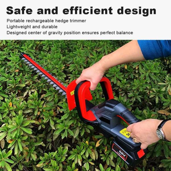 Lithium Ion Power Electric Hedge Trimmer With Manganese Steel Rust Proof Blades