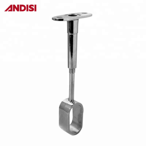 Zinc Alloy Oval Wardrobe Hanger Rod Centre Tube Holder with Height Adjustability