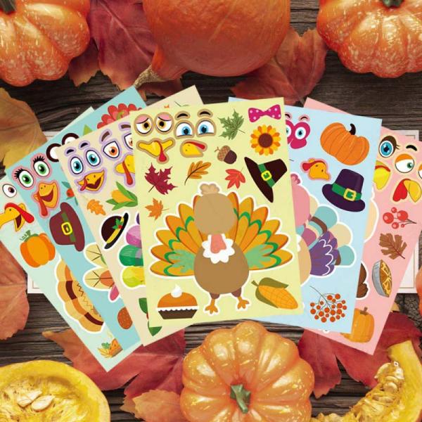 Горячий расплавьте слипчивый праздничный кленовый лист стикеров тыквы хеллоуина стикеров