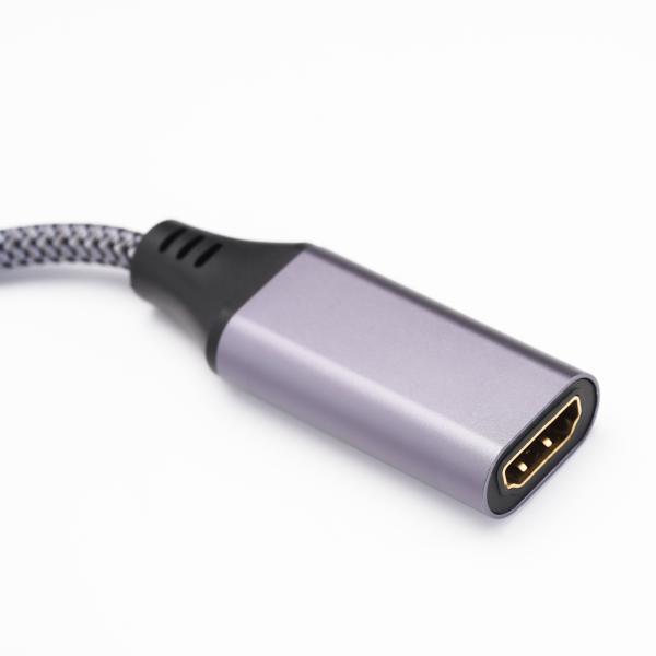 Braided Aluminum Display Port Cable To HDMI Adapter 4K 30Hz For MacBook
