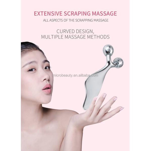 Rouleau de massage facial en alliage de zinc pour lifting et soin de la peau, outil de massage facial naturel avec Guasha