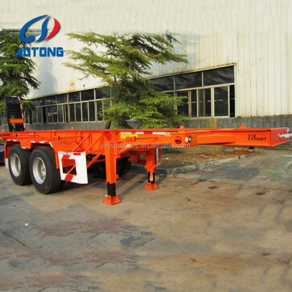 Truck Trailer 3 Axles 40ft Container Chassis Trailer with Gooseneck or Straight Beam