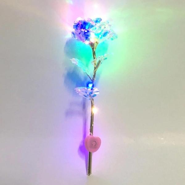 Galaxy Rose 24k Galaxy Rose with LED Light Artificial Galaxy Rose Flower for Valentine's Day Gift