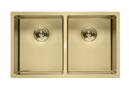 Rose Gold Double Bowl Double Drainer Sink Radius 10 Stainless Steel 304