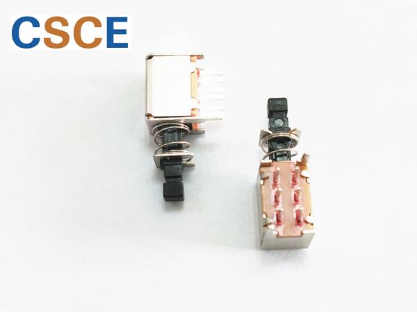 250V Input Output Connectors 8 Pin Miniature Right Angle Tact Switch 0.5A 50V