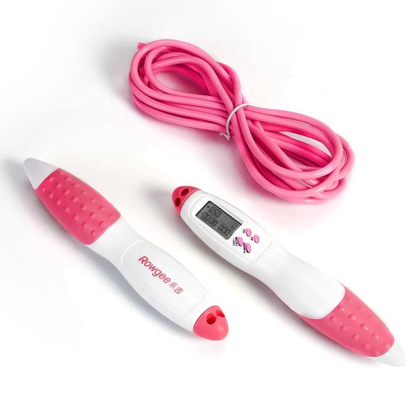 Фитнес скакалка регулируемая 2,5 м розовая скакалка для высокой и низкой интенсивности аэробных упражнений JP-100