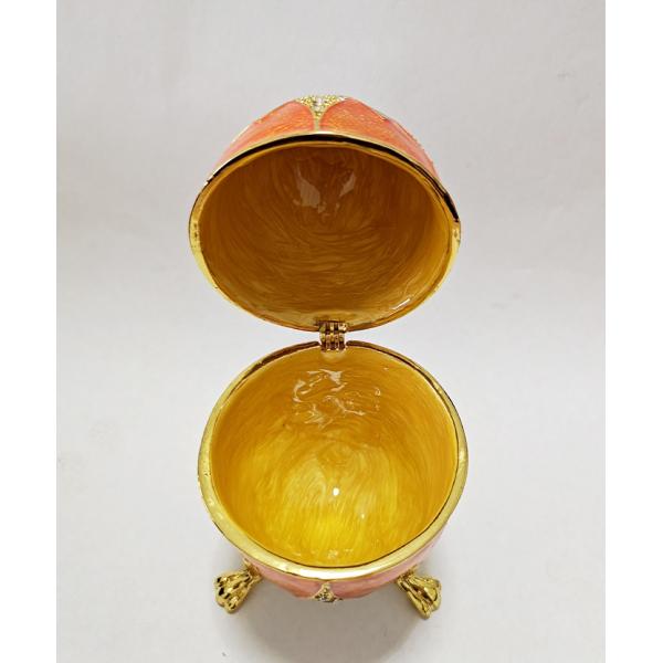 Luxury Faberge Easter Eggs Elegant Enamel jewlery box Crystal Egg Trinket box Jewelry Box Holder Easter Egg Collectible