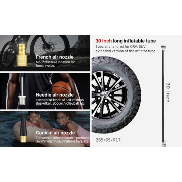 YANTU A22 12V Silent Inflatable Electric Car Pump for Inflation of Heavy Duty Tyres