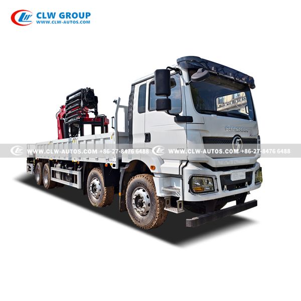 Shacman 8x4 Truck Mounted Knuckle Boom Crane with Brick grab