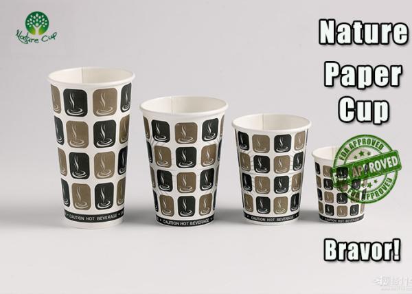 Waterproof Insulated Paper Hot Cups , Insulated Disposable Coffee Cups With Lids 