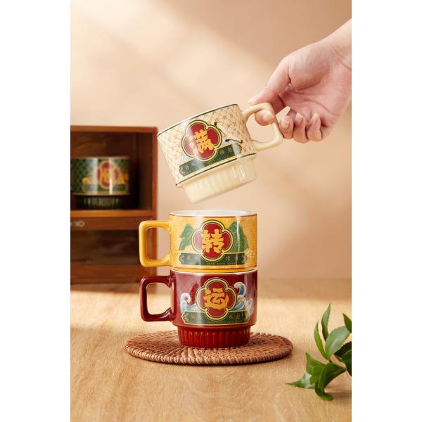 Креативная керамическая кружка в китайском стиле с коробкой для подарков в офисе