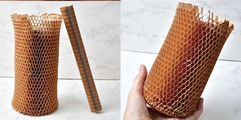 Brown Honeycomb Sleeve Packaging Kraft Paper Cushion Wrap Packaging Recyclable