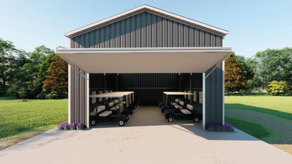 Estructura de acero prefabricada personalizada de China para garaje de coche de golf, cobertizo, refugio, garaje con estructura de acero