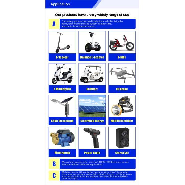 Customized Battery Pack 36V 8Ah Lithium Ion Battery Pack Blue Type For Electric Bike