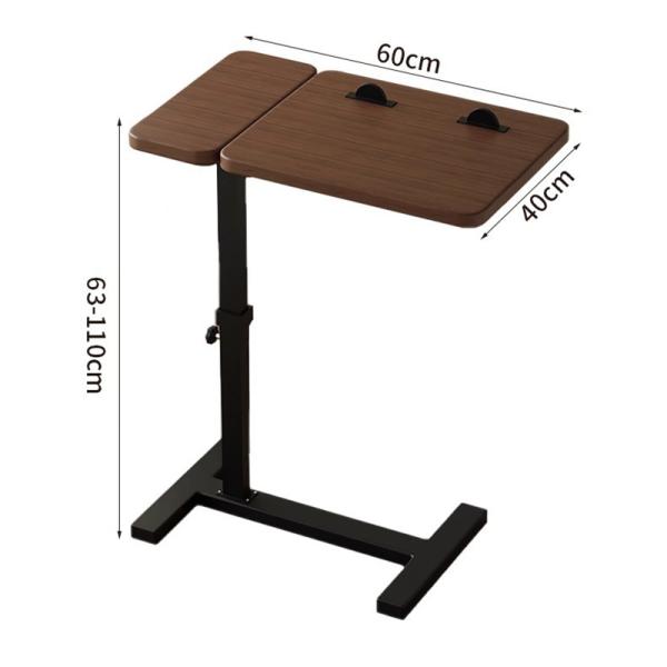 Overbed Table Mobile Computer Desk, Adjustable Height, Laptop Cart C Shaped Side for Sofa Bedroom Living Room