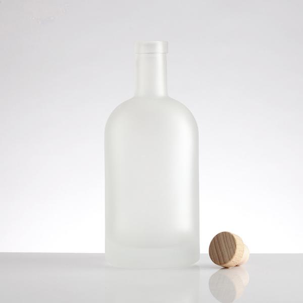 Custom 500ml 700ml 750ml Empty Frosted Vodka Glass Bottle with Super Flint Glass Base