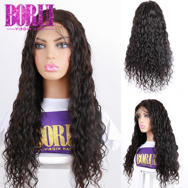 360 onda de água alinhada da densidade da peruca 200% do cabelo humano do laço cutícula brasileira frontal