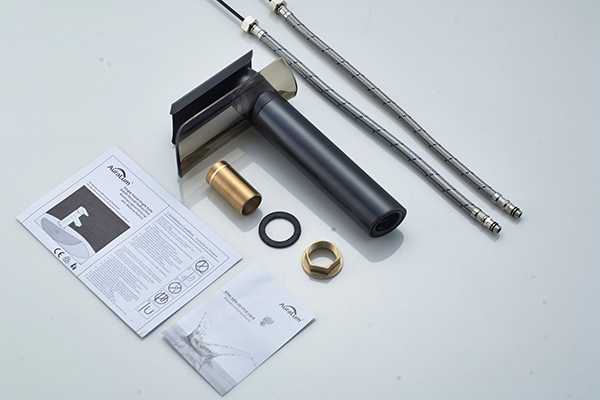 ROVATE Fancy High Black Basin Sink Mixers Cold And Hot Water For Wash Basin