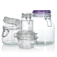 100 ml 200 ml congelador sellado contenedores de vidrio de seguridad frascos de mermelada con tapas de clip