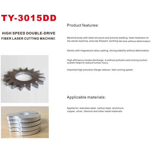 TY-3015DD 1000W - автомат для резки лазера волокна металлического листа CNC односпальной кровати 3000W