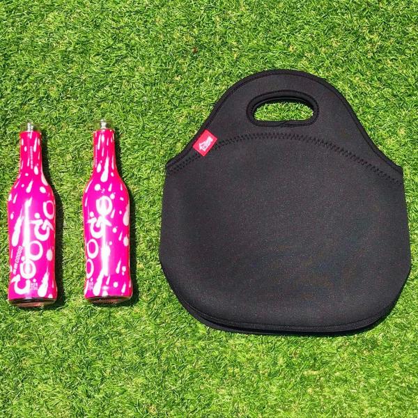 Black Neoprene Insulated Food Cooler bags , Camping Cooler Bag With Zipper