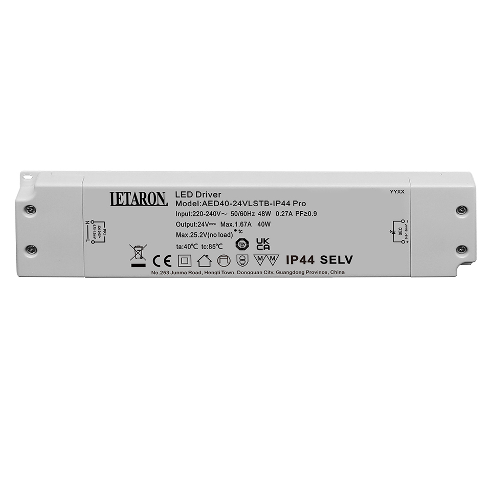 IP44 Waterproof Super Slim 40W LED Driver 12V 24V for Bathroom Mirror Light