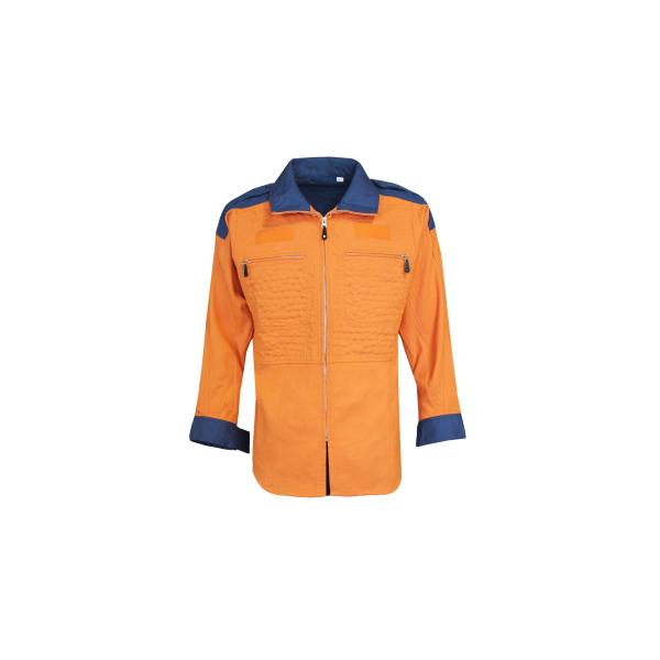 240GSM Navy Contrast Orange Work Coat 65% Polyester 35% Cotton Twill 2/1