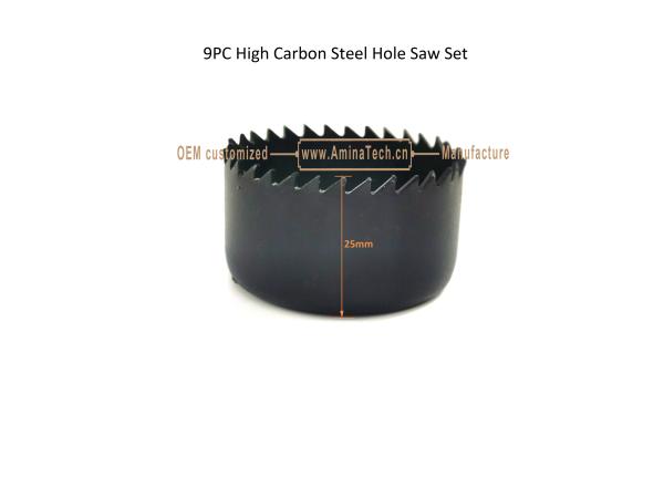 9PC High Carbon Steel Hole Saw Set