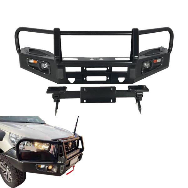 Powder Coated Front Bumper for Toyota Hilux Steel Body Kit Bull Bar for 4x4 Off Road