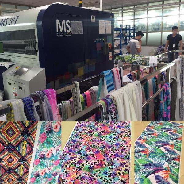 Warp Knitted Swimwear Nylon Fabric , Semi Dull Custom Printed Swimwear Fabric