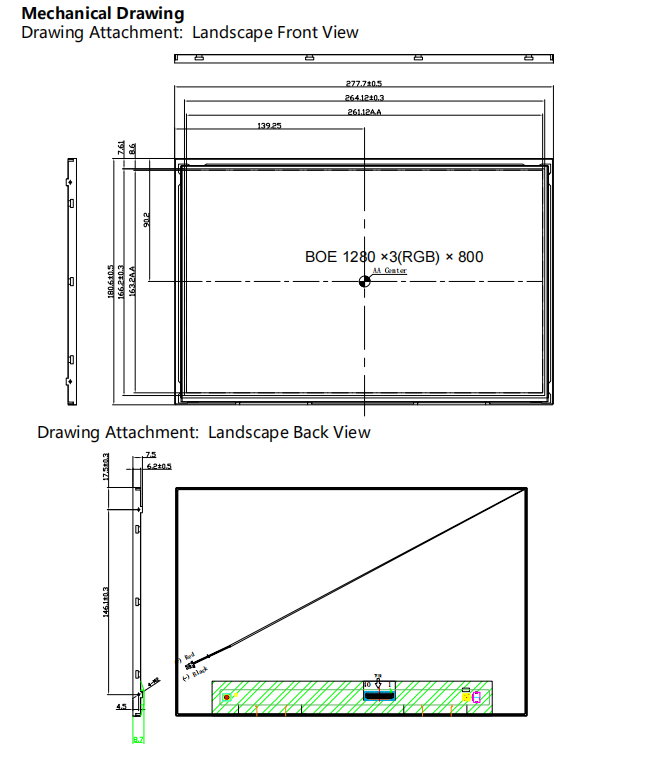 BOE 12.1 Inch TFT LCD Module with 500 cd/m² Brightness 1280x800 WXGA Resolution and LVDS 40 Pin Interface Industrial Display