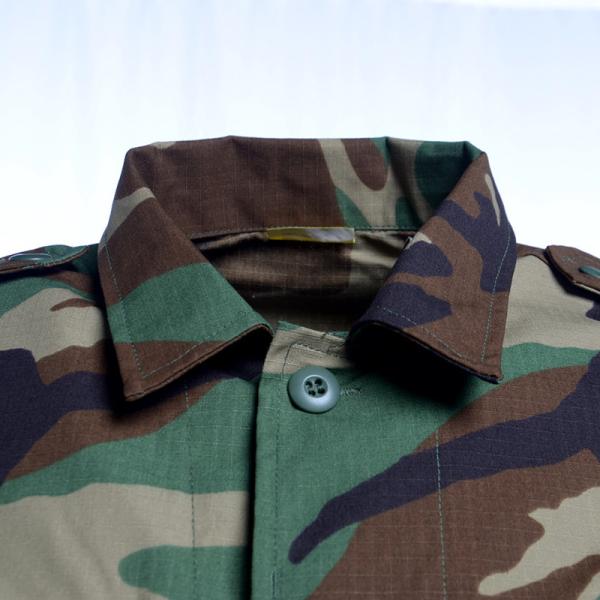 Plaid Fabric Woodland BDU Uniform Tear Resistance Flame Retardant