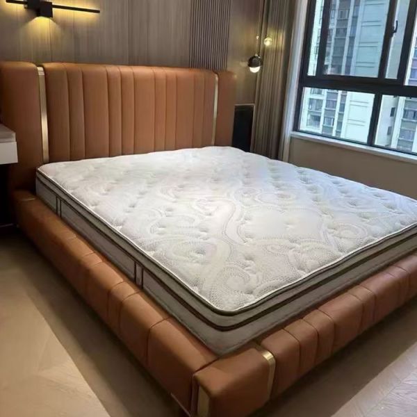 MDF Panel Type MOYI Leather Modern Double Design Wooden Queen Set Bedroom Set Luxury King Size Bed