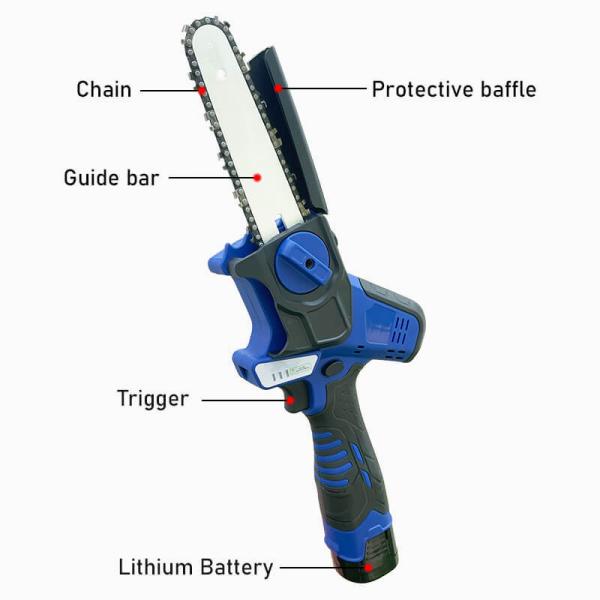 Cordless Electric Chainsaw 6 Inch Brushless Pruning Saw with Auto Chain Lubrication System