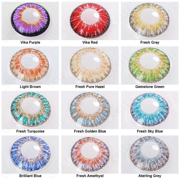 Fashion Monthly Colored Contacts Lens Doll Pink Red Brown Zero Power 14.5mm