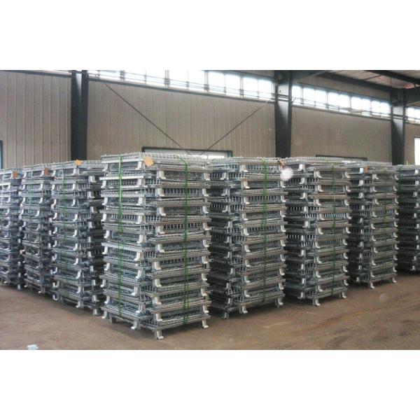 Collapsible Stack Cargo Storage Industrial Wire Mesh Baskets ,  Cage Logistics Container