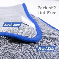 KILINE Boucle tordue à un seul côté Super absorbant Séchage de voiture serviette épaisse pile tordue Tissu nettoyant en fibres douces