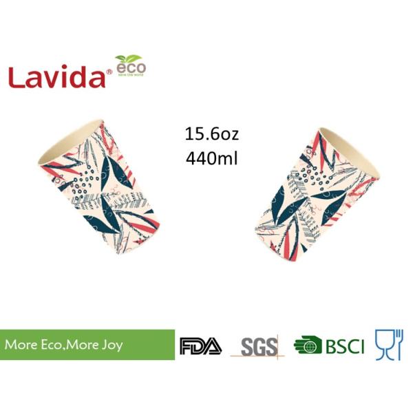 Phthalate Free Bamboo Fiber Cup Food Grade Tumbler Coffee Mug Colorful Printing